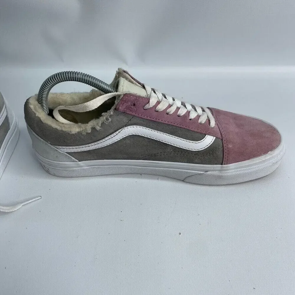 Vans Old Skool Pig Suede Multicolor Sherpa Lined‎ Skate Shoe Mens Size 8.5 / W10
